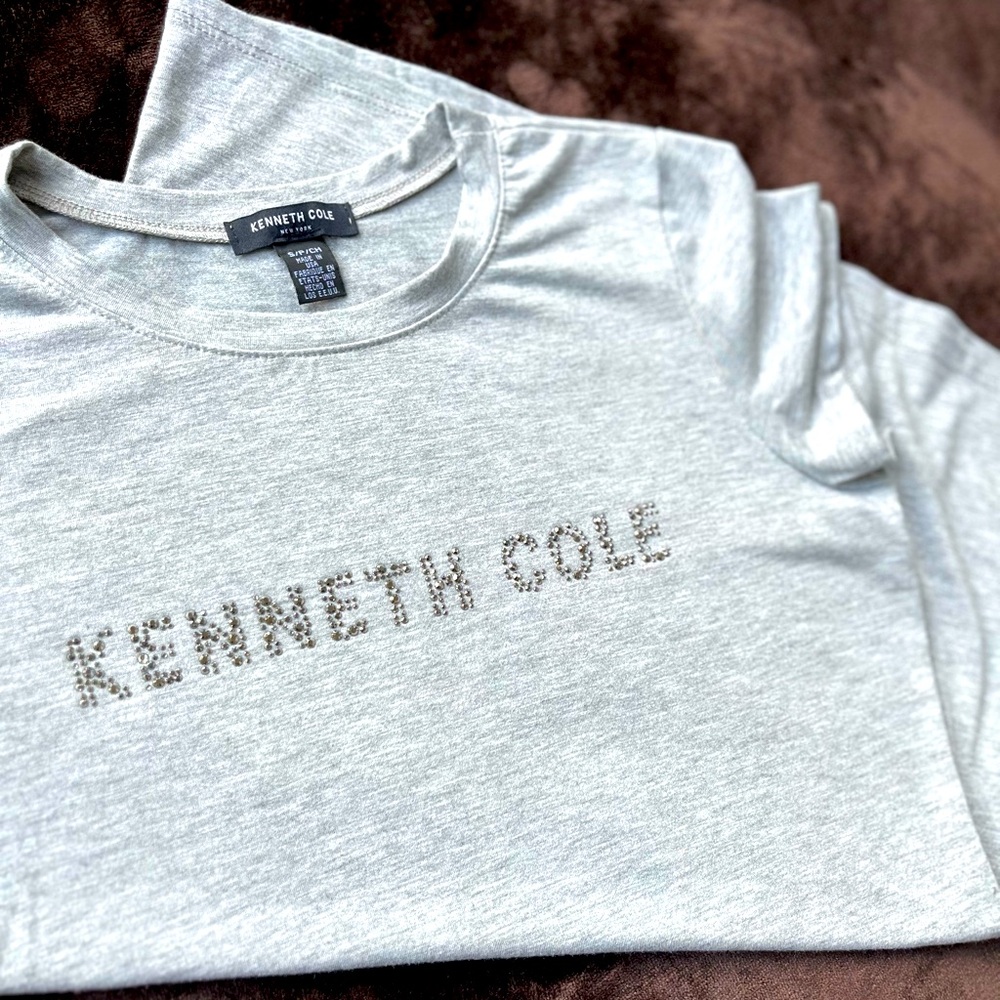 Kenneth Cole New York Gray Stretch Diamond Logo Tee